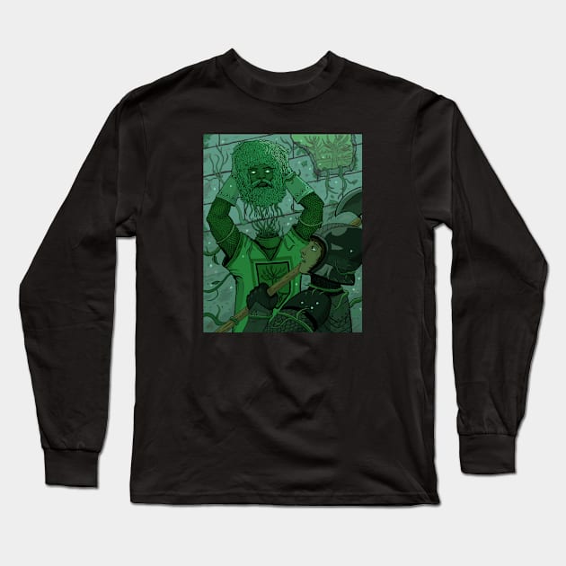 Sir Gawain Vs The Green Knight Long Sleeve T-Shirt by Matt Conover Art